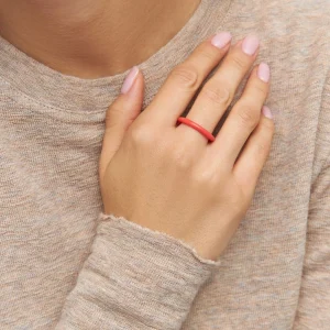 färg ring läppstift rött