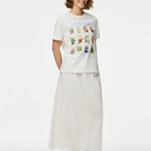 PCSALMINA Long Skirt - Cloud Dancer