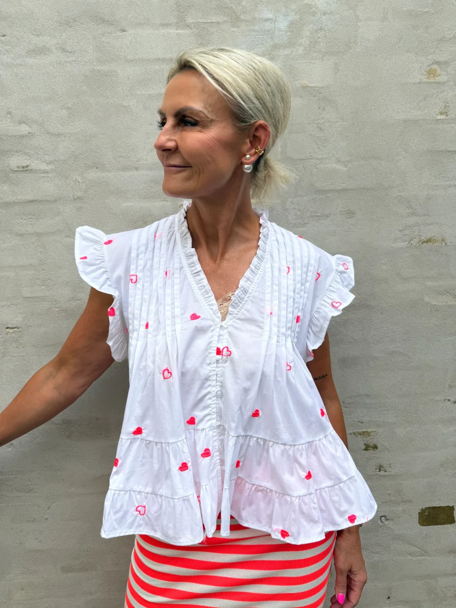 Micado Blouse - White/Fuchsia Flou - Bild 2
