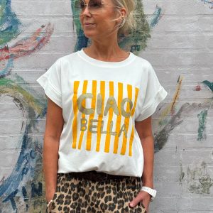 Ciao Bella T-shirt - Vit/Gul