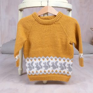 Stickad tröja Ekorre – garnpaket i Bluum Pure Eco Baby Wool