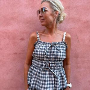SEYLOR CHECK TOP - BLACK