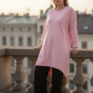Alessia dress-  Pink round neck