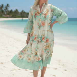 Ingrid LONG dress turkos