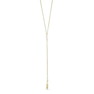 Långt halsband m. små kulor - 24K Guldpläterad