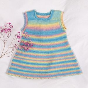 Stickad tunika Färgspel – garnpaket i Bluum Soft Merino Ull