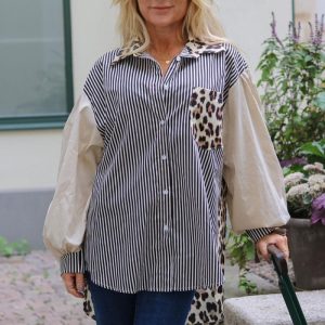 Bonny Oversize skjorta – Leo/randig