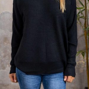 Celeste Ribbstickad tröja – Svart
