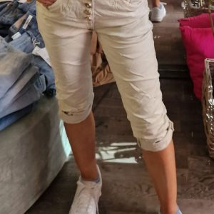 Trekvartsbyxor 1905 – Guldknappar – Beige