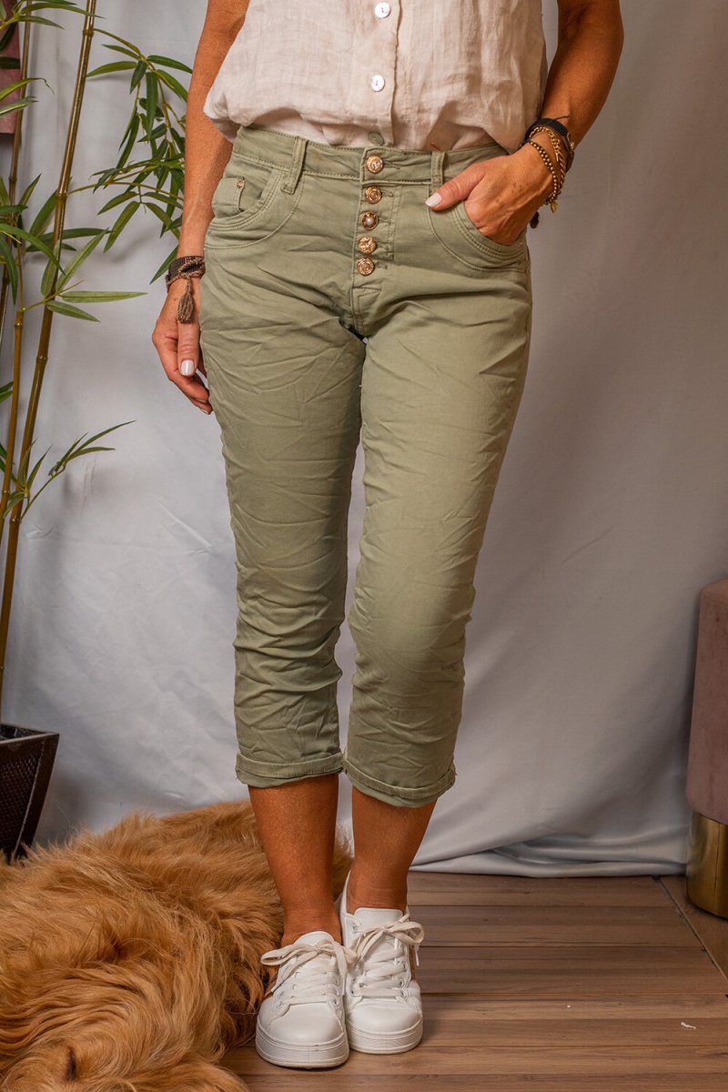 Trekvartsbyxor 1905 – Guldknappar – Khaki