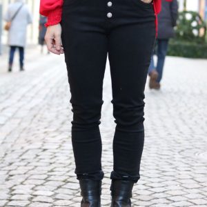 Byxor JW2321 – Bling knappar – Svart