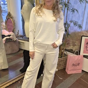 Vida jeans med spets  – Beige